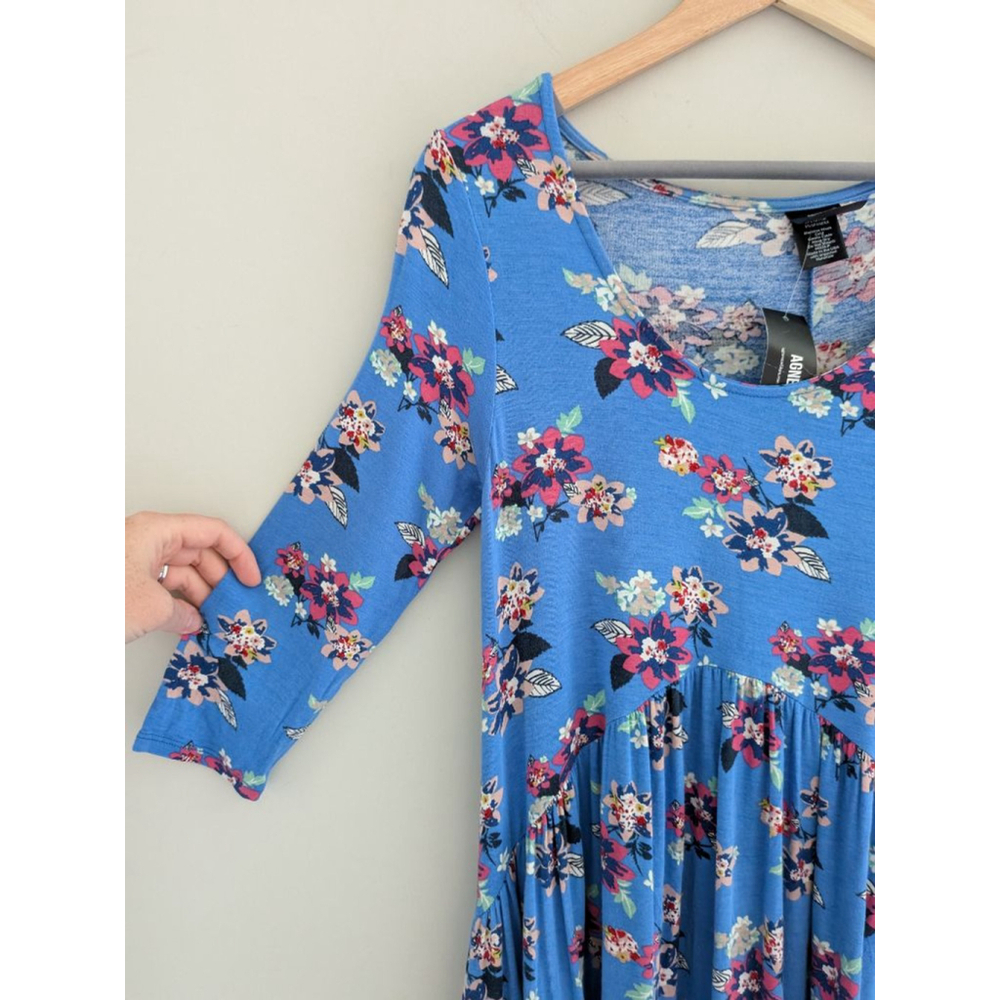 NWT Agnes & Dora Jersey Knit Stretchy Boho Floral Casual Dress Size XS - Picture 3 of 7